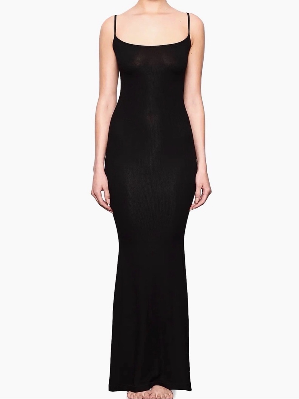 Skims fits everyone ribbed maxi dress onyx size small